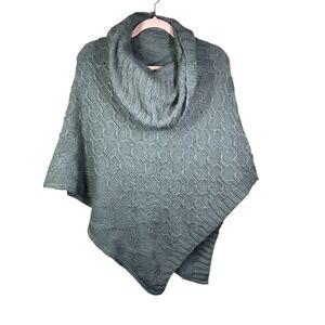Wooden‎ Ships Cowl Neck Grey Poncho Sweater Size S/M Mohair Wool Chunky Knit